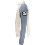 Norway 1963 beige polyester men's sweatshirt with a crew neck and long sleeves, casual and comfortable fit.