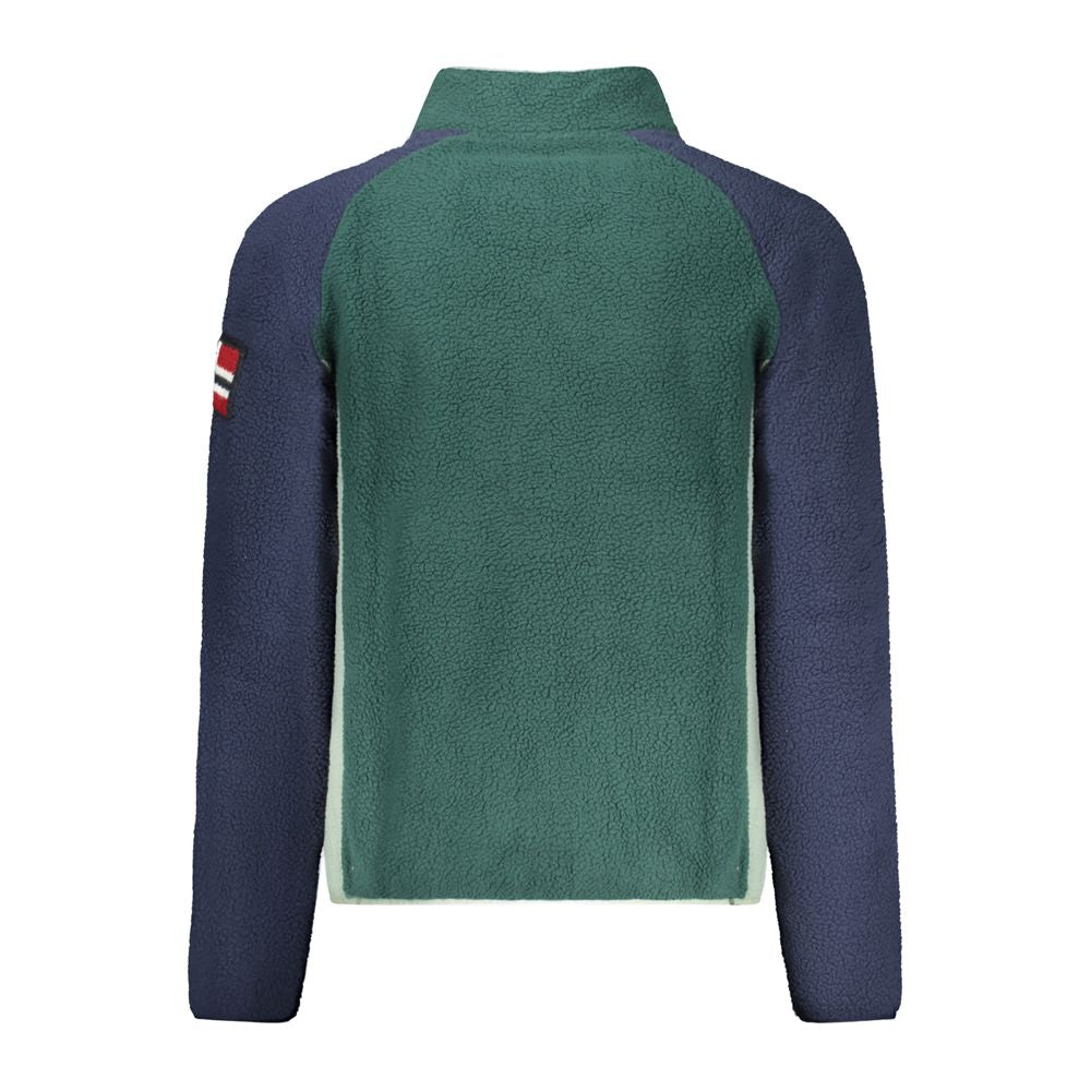Norway 1963 Verde polyester men's sweatshirt with crew neck and long sleeves, casual style in green color.