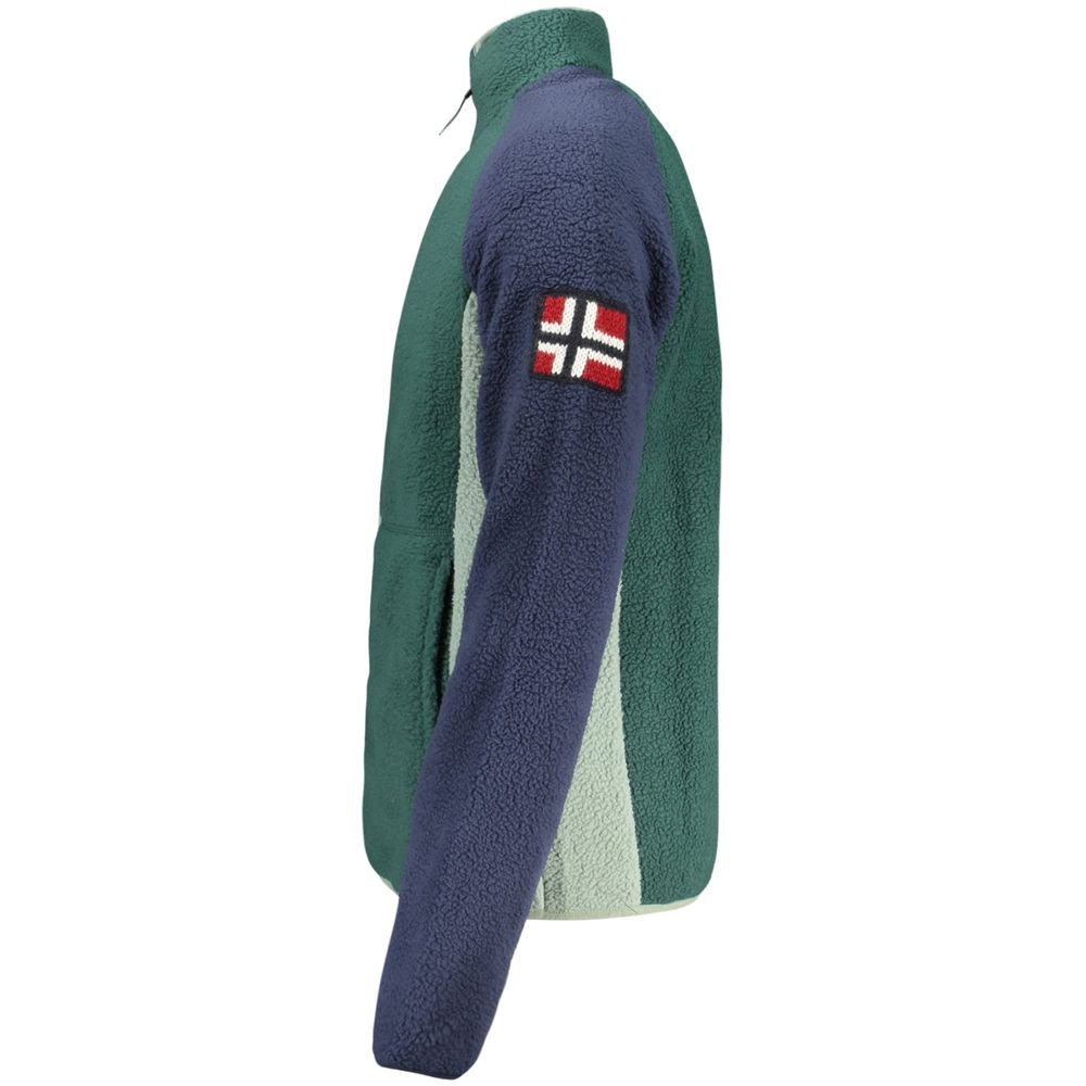 Norway 1963 Verde polyester men's sweatshirt featuring a relaxed fit and long sleeves, displayed on a plain background.