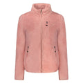 Norway 1963 Rosa polyester women's sweatshirt with a relaxed fit and crew neckline, displayed on a hanger.