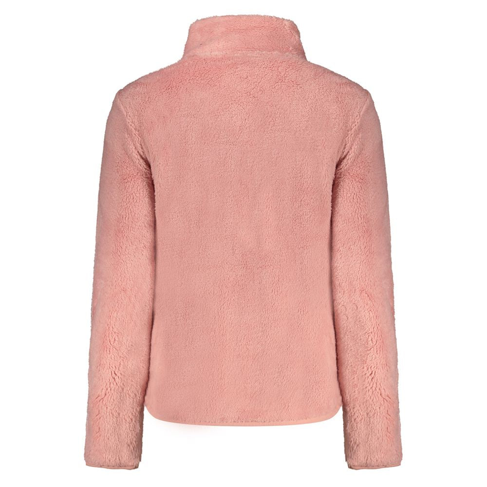 Norway 1963 Rosa polyester woman's sweatshirt with a relaxed fit and crew neckline, displayed on a hanger.