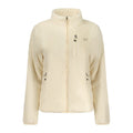 Norway 1963 Bianco polyester women's sweatshirt with a relaxed fit and crew neckline, displayed on a hanger.