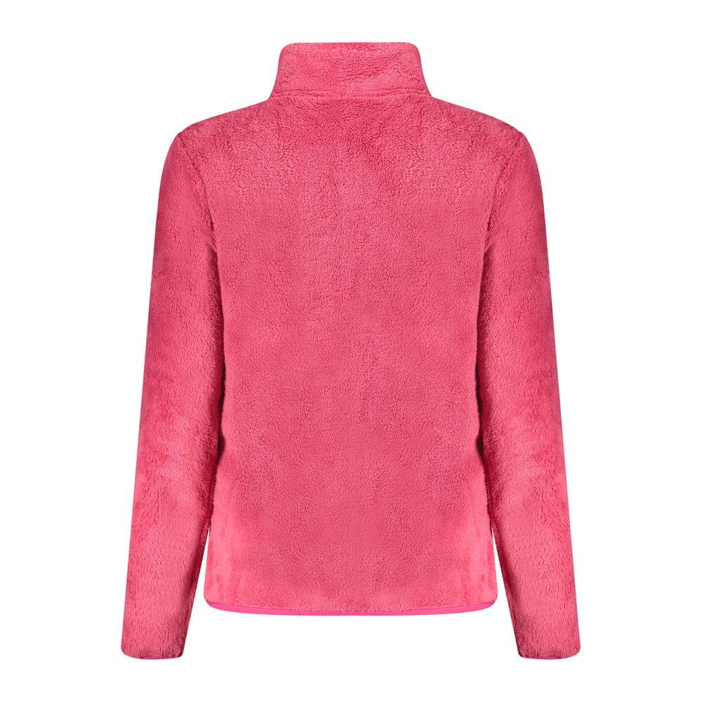 Norway 1963 pink polyester women's sweatshirt with a relaxed fit and casual style, featuring a round neckline and long sleeves.