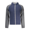 Norway 1963 blue polyester men's sweatshirt with long sleeves and crew neck, casual style, front view.