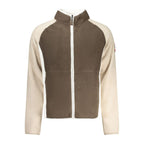 Norway 1963 Marrone polyester men's sweatshirt with a crew neck and long sleeves, featuring a casual fit and smooth fabric.