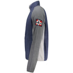 Blue Norway 1963 polyester men's sweatshirt with round neckline and long sleeves, casual style, shown on a plain background.