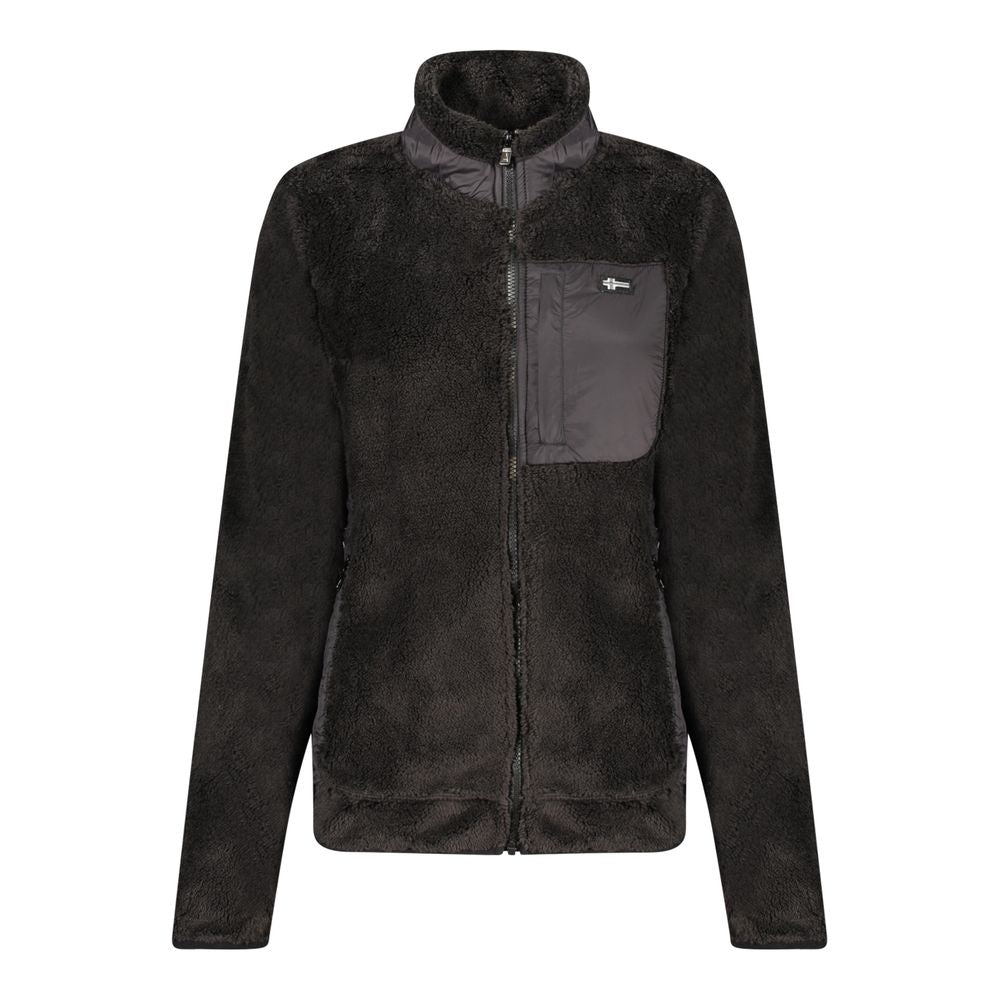Norway 1963 black polyester women's sweatshirt with a relaxed fit and crew neckline, casual and comfortable for everyday wear.