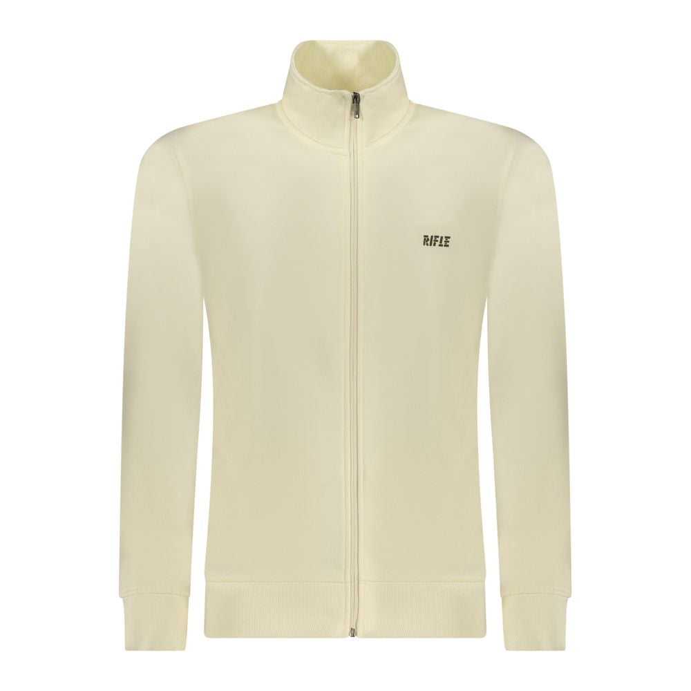 Rifle Bianco Cotton Men's Sweatshirt in white with a crew neck and long sleeves, casual and comfortable for everyday wear.