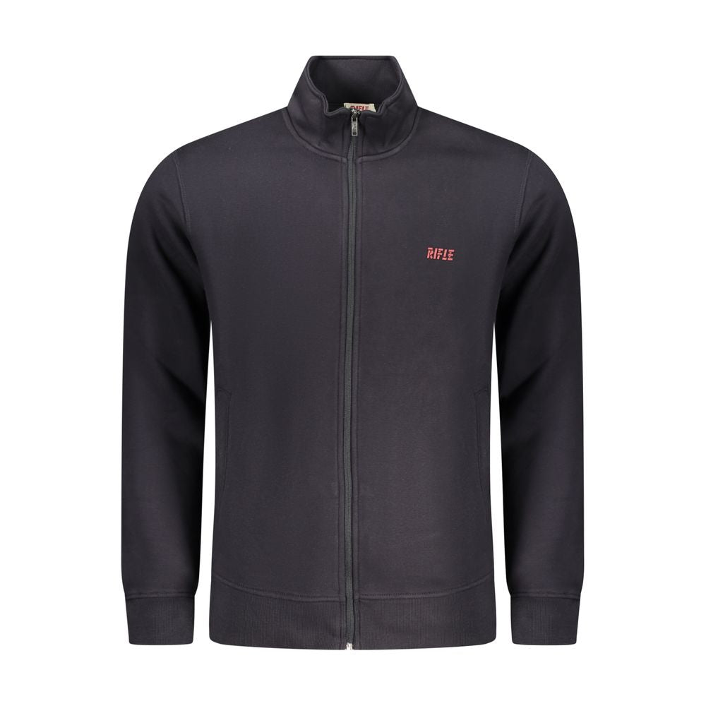 Blue cotton men's rifle sweatshirt featuring a comfortable fit and casual style, shown in a front view.