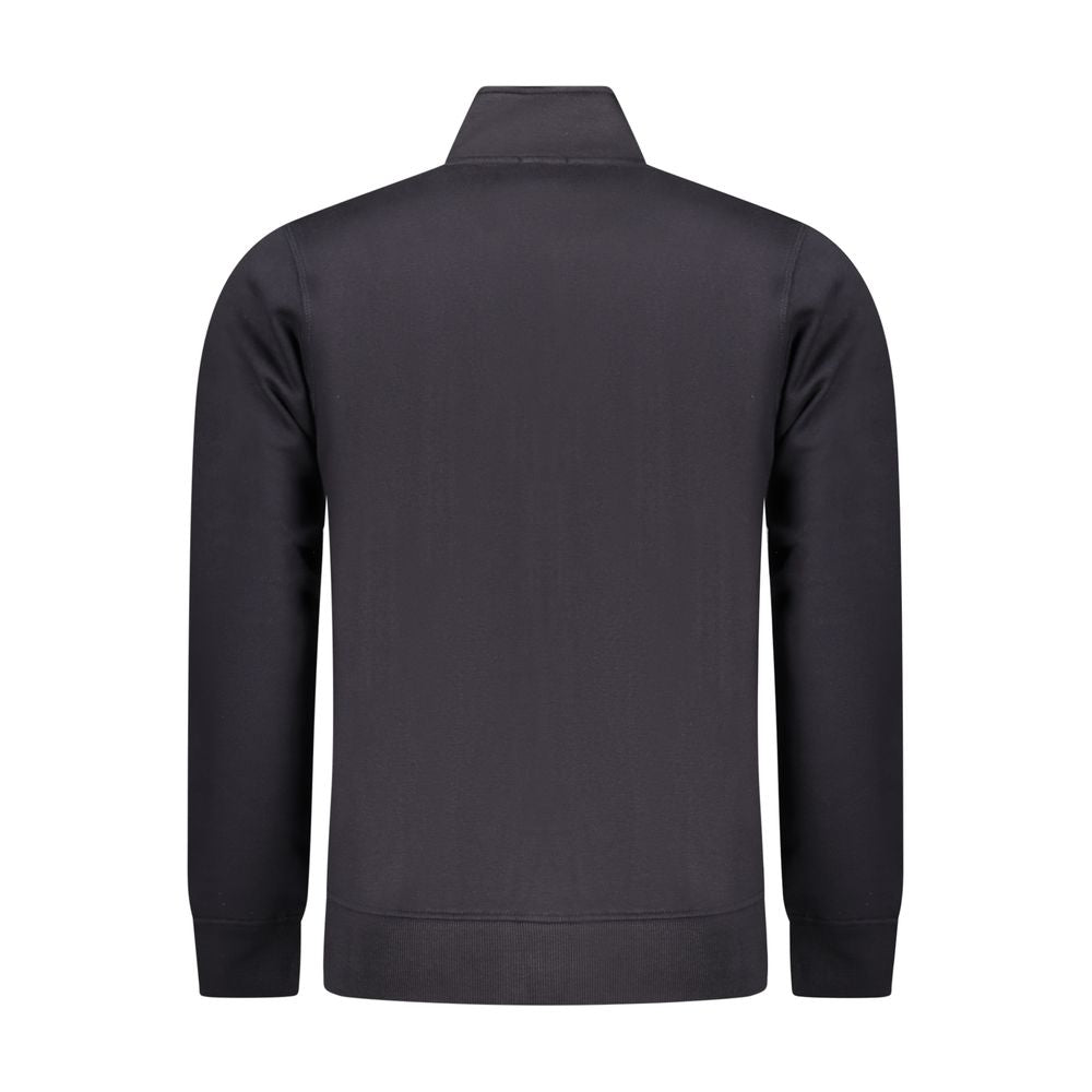 Blue cotton men's sweatshirt by Rifle with a crew neck and relaxed fit, shown on a hanger.