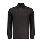 Black cotton men's sweatshirt from Rifle featuring a comfortable fit and casual style, ideal for everyday wear.