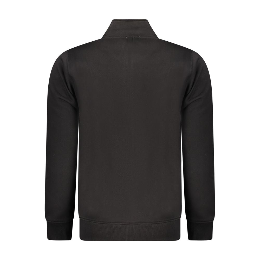 Black cotton men's sweatshirt by Rifle featuring a comfortable fit and casual style, shown in the image.