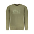 Green Rifle cotton men's sweatshirt with ribbed cuffs and crew neck, featuring a casual fit and classic design.
