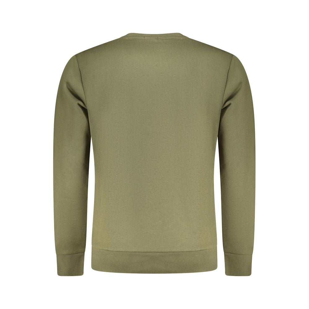 Green Rifle Cotton Men's Sweatshirt with ribbed cuffs and neckline, featuring a casual fit and classic design.