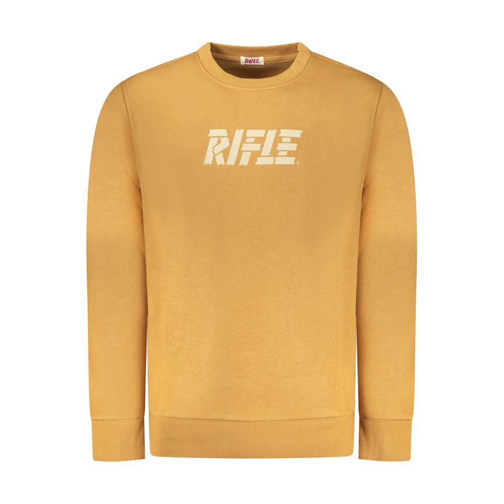 Rifle brown cotton men's sweatshirt with crew neck and long sleeves, casual and comfortable for everyday wear.