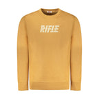 Rifle brown cotton men's sweatshirt with crew neck and long sleeves, casual and comfortable for everyday wear.