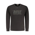 Black cotton men's sweatshirt by Rifle featuring a casual fit and minimal design, perfect for everyday wear.