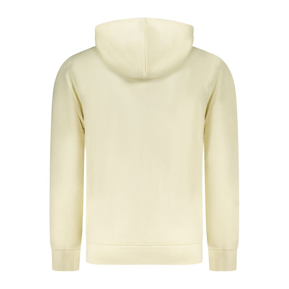 White cotton men's hoodie sweatshirt by Rifle featuring a casual fit and ribbed cuffs, perfect for everyday wear.
