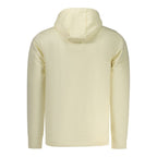 White cotton men's sweatshirt by Rifle featuring a classic fit and ribbed cuffs, shown on a model.