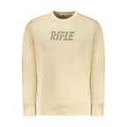 Rifle beige cotton men's sweatshirt featuring a casual fit and ribbed cuffs, perfect for comfortable everyday wear.