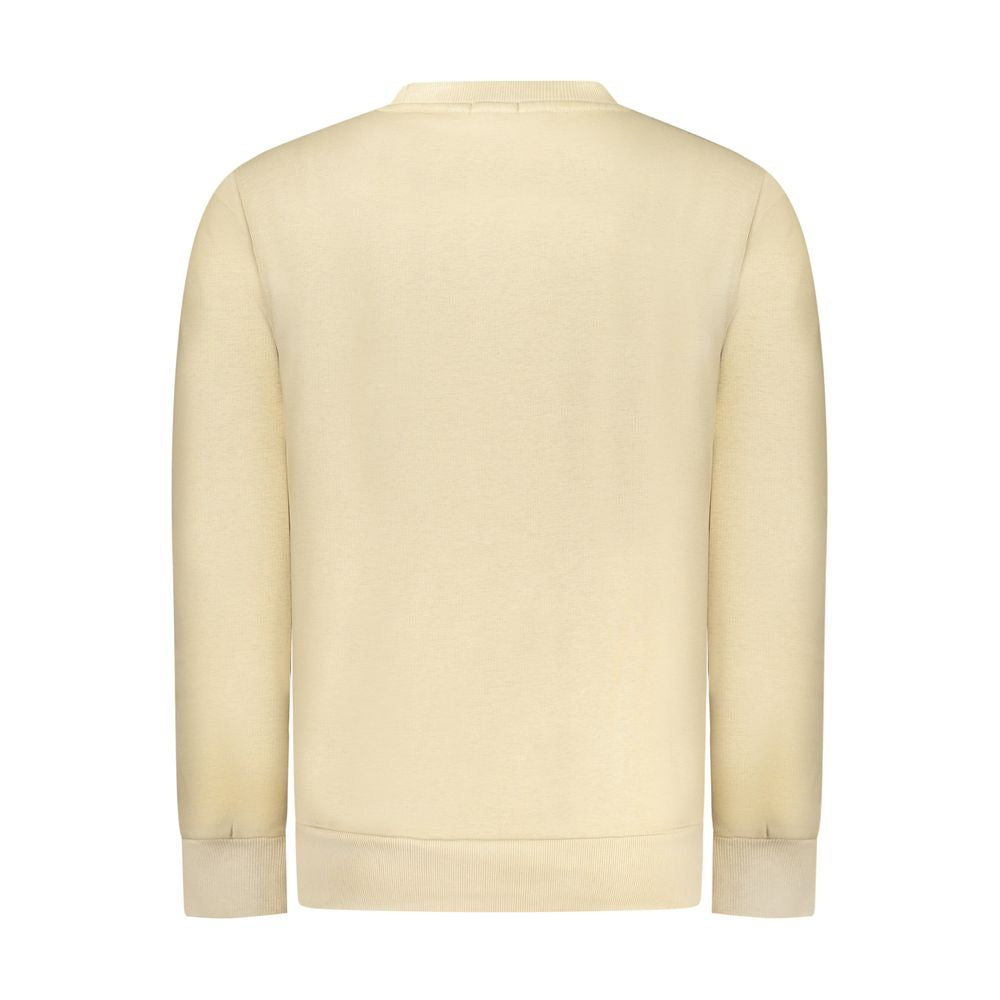 Beige cotton men's sweatshirt by Rifle with crew neck and long sleeves, casual and comfortable for everyday wear.