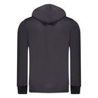 Blue cotton men's hooded sweatshirt by Rifle with a front pocket and adjustable drawstrings, casual and comfortable for everyday wear.