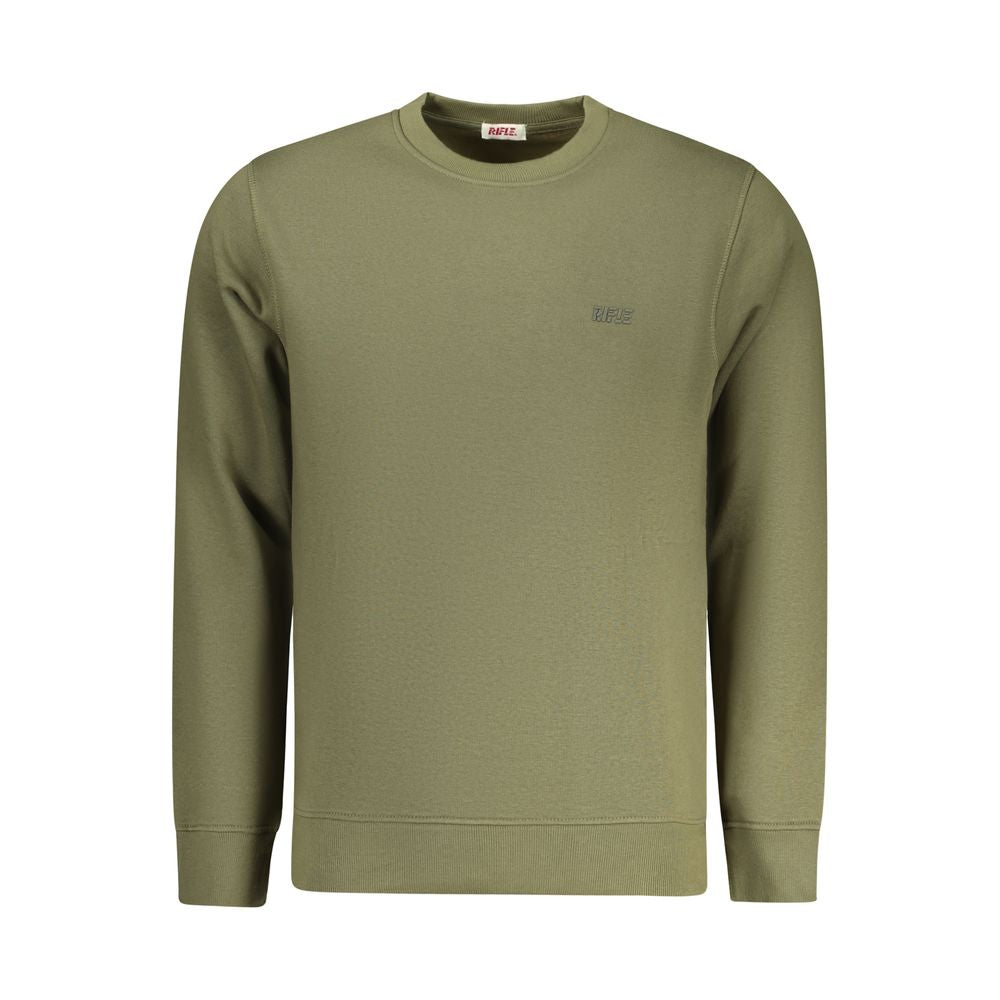 Green Rifle Cotton Men’s Sweatshirt with a relaxed fit and ribbed cuffs, featuring a classic crewneck design.