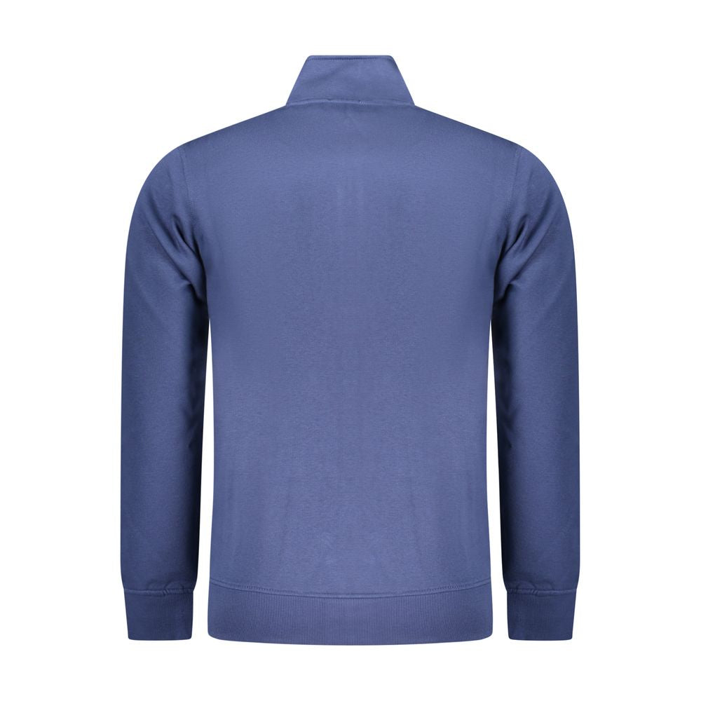 Blue cotton men's sweatshirt from Rifle featuring a casual fit and crew neckline.