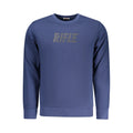 Blue cotton men's sweatshirt by Rifle featuring a casual fit and minimal design, ideal for everyday wear.