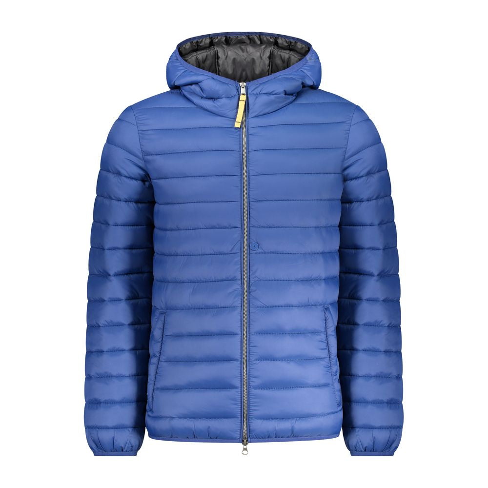 Armata Di Mare men's blue poliammide jacket with front zipper and stand collar, lightweight and water-resistant outerwear.