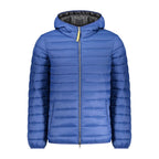 Armata Di Mare men's blue poliammide jacket with front zipper and stand collar, lightweight and water-resistant outerwear.