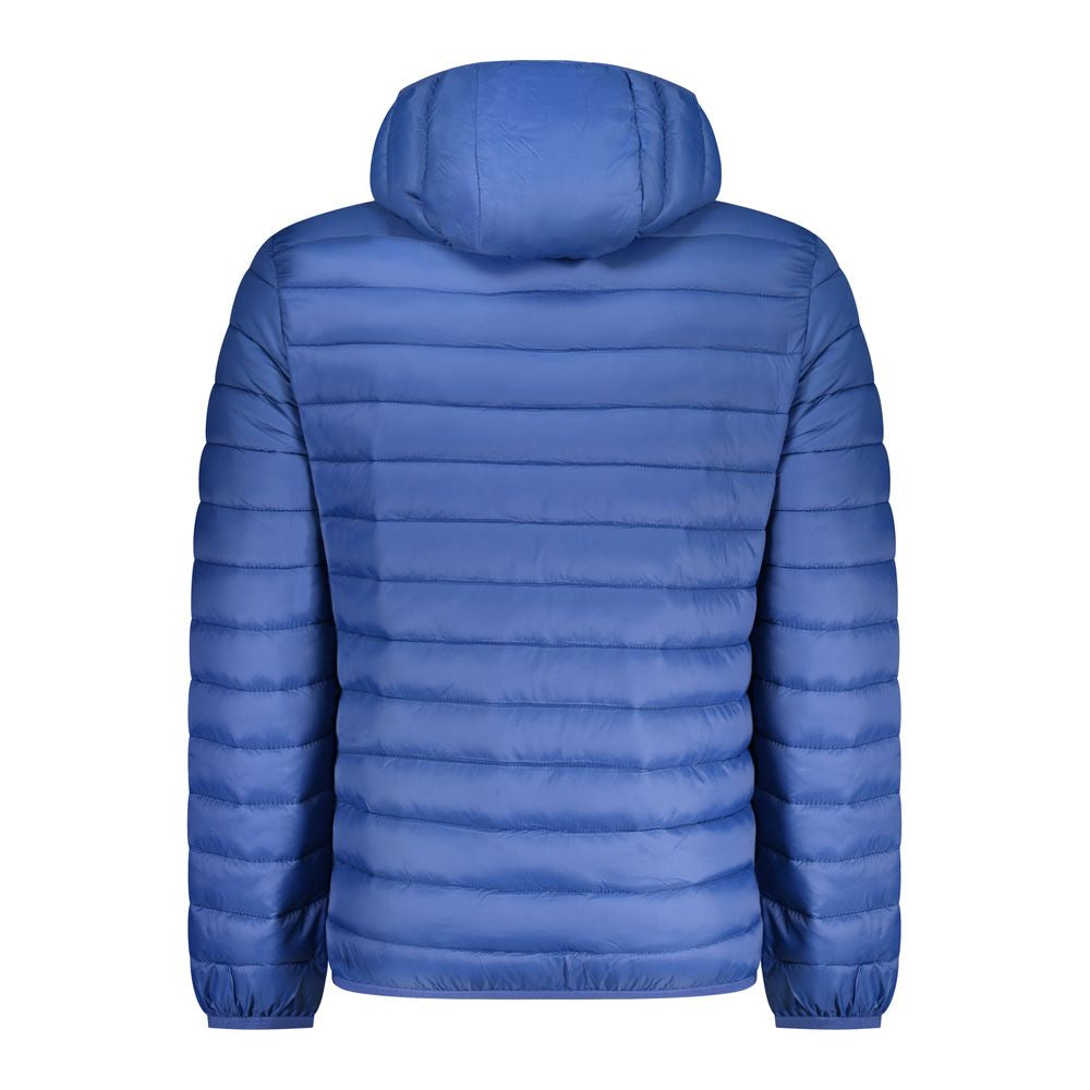 Armata Di Mare men's Blu Poliammide jacket with a sleek design, front zipper, and stand collar, ideal for casual wear.