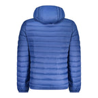 Armata Di Mare men's Blu Poliammide jacket with a sleek design, front zipper, and stand collar, ideal for casual wear.