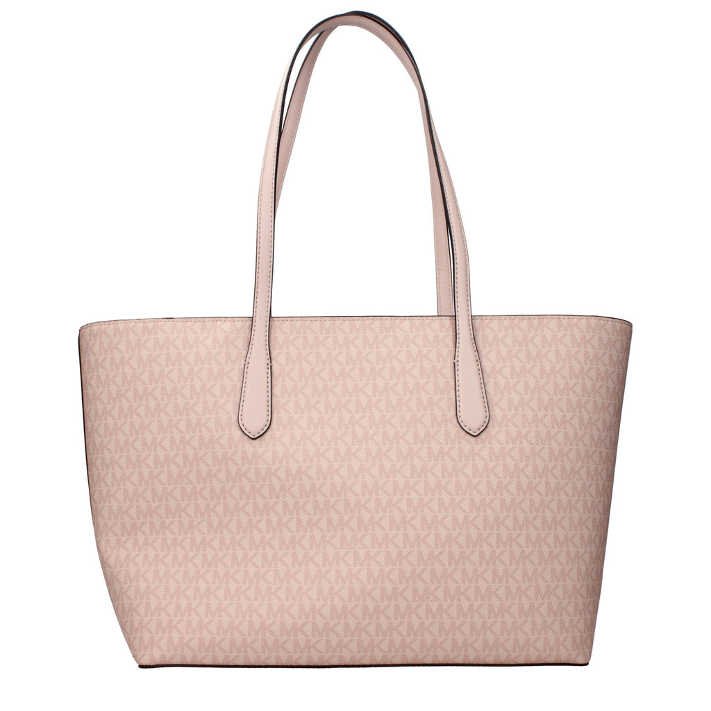 Michael Kors pink fabric shoulder bag with adjustable strap and gold-tone hardware, stylish accessory for casual or formal wear.