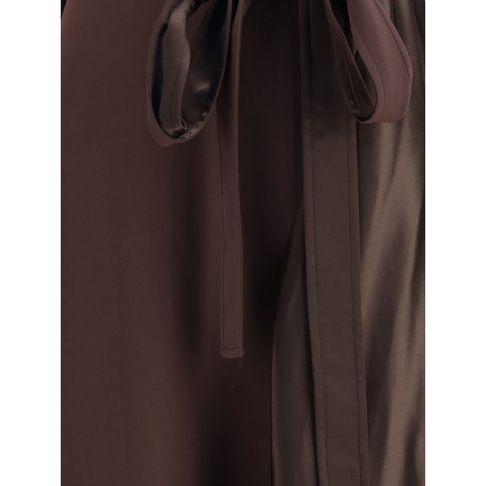 Ferragamo Brown Viscose Cocktail Dress Ferragamo