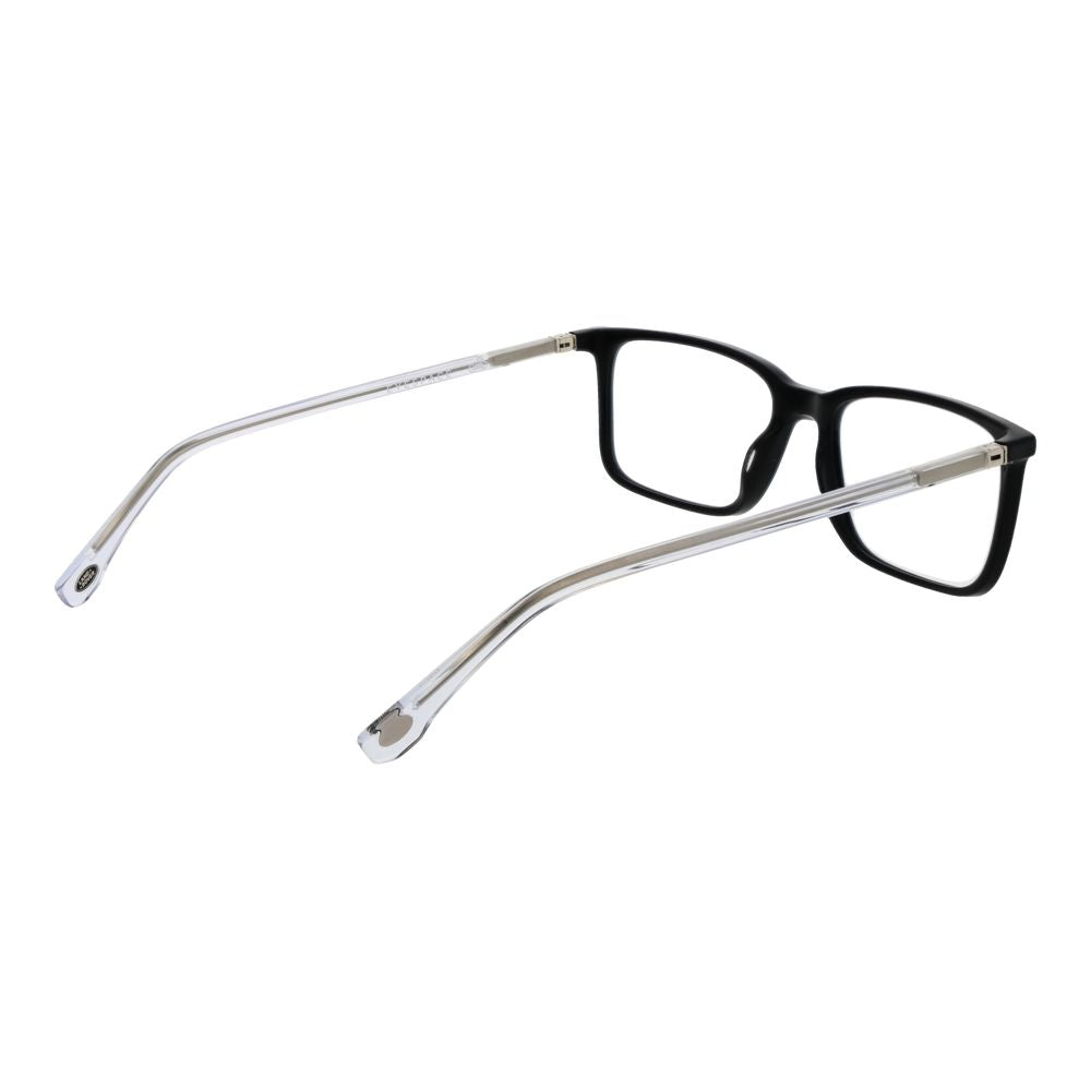Land Rover black acetate glasses frames with sleek design and clear lenses, stylish eyewear for everyday wear.