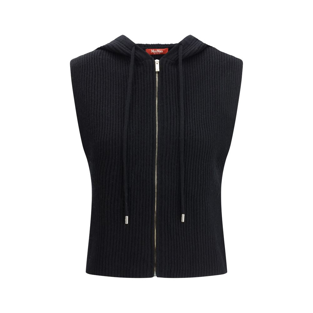 Max Mara Black Wool Sleveless Jacket Max Mara