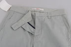 Jucca Cotton Gray High Waist Skinny Cropped Trousers Pants - Eljoys Fashion 