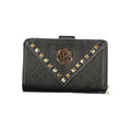 Black Laura Biagiotti women's wallet made of polyurethane with multiple card slots and a sleek design.