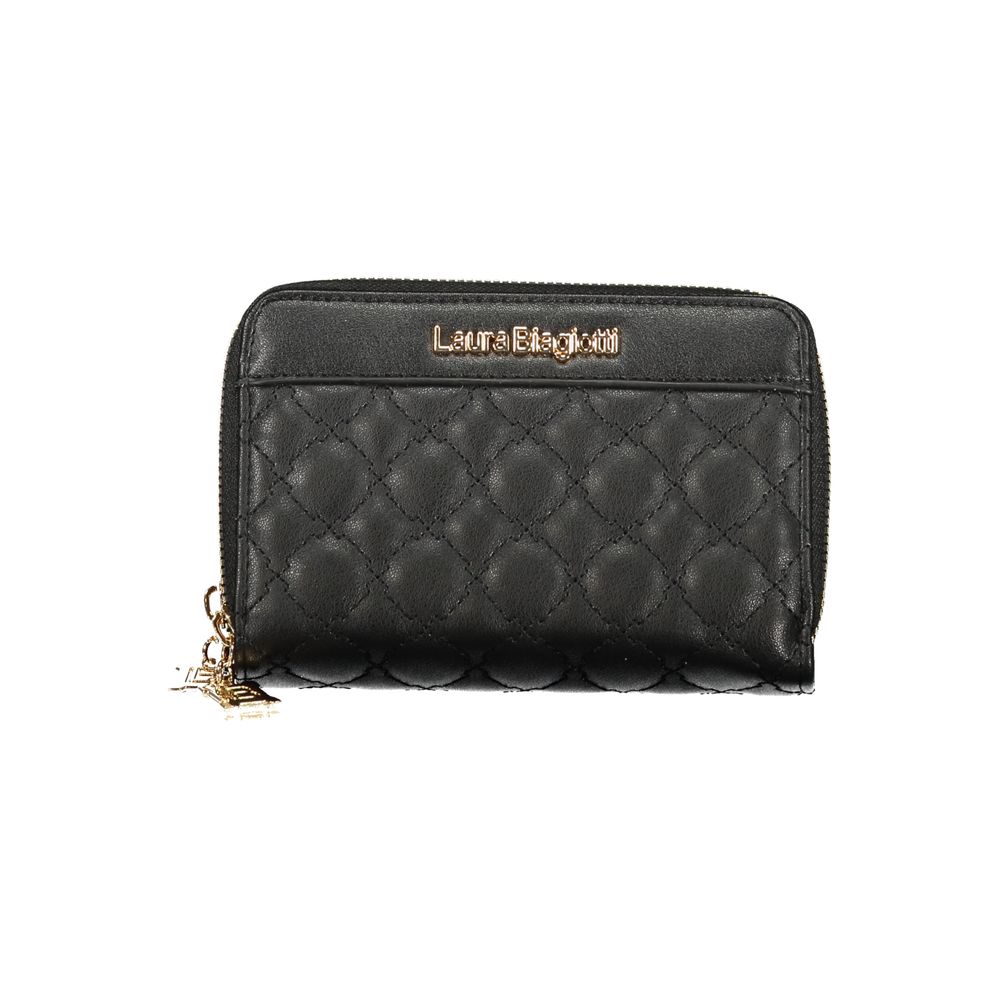 Laura Biagiotti Black Polyurethane Women Wallet Laura Biagiotti
