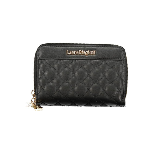 Laura Biagiotti Black Polyurethane Women Wallet Laura Biagiotti