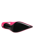Dolce & Gabbana Pink Terry Cloth High Heels Slingback Shoes