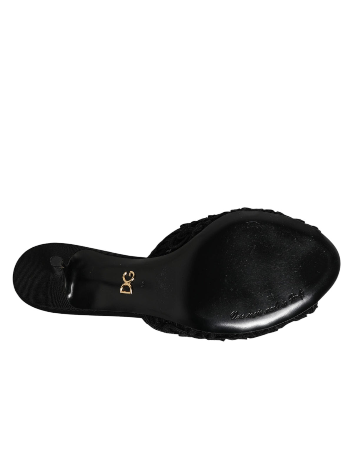 Dolce & Gabbana Black Embroidered Slip On Heels Slides Shoes - Eljoys Fashion 