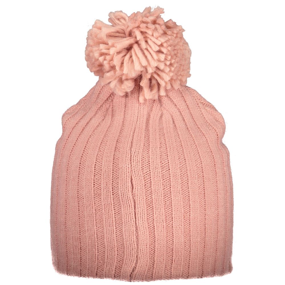 Norway 1963 Rosa acrylic women's hat with a soft, stylish design and a brim, perfect for cold weather fashion.