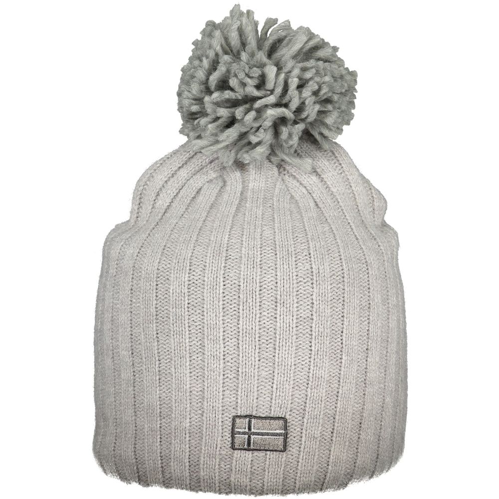 Gray acrylic women's hat from Norway 1963 featuring a stylish, cozy design perfect for cold weather.