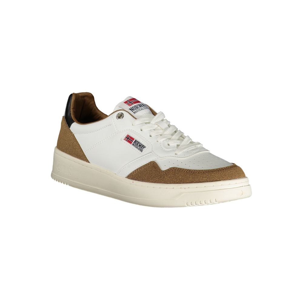 Norway 1963 Bianco polyurethane men's sneaker with white design and casual athletic style, featuring a comfortable fit and modern look.