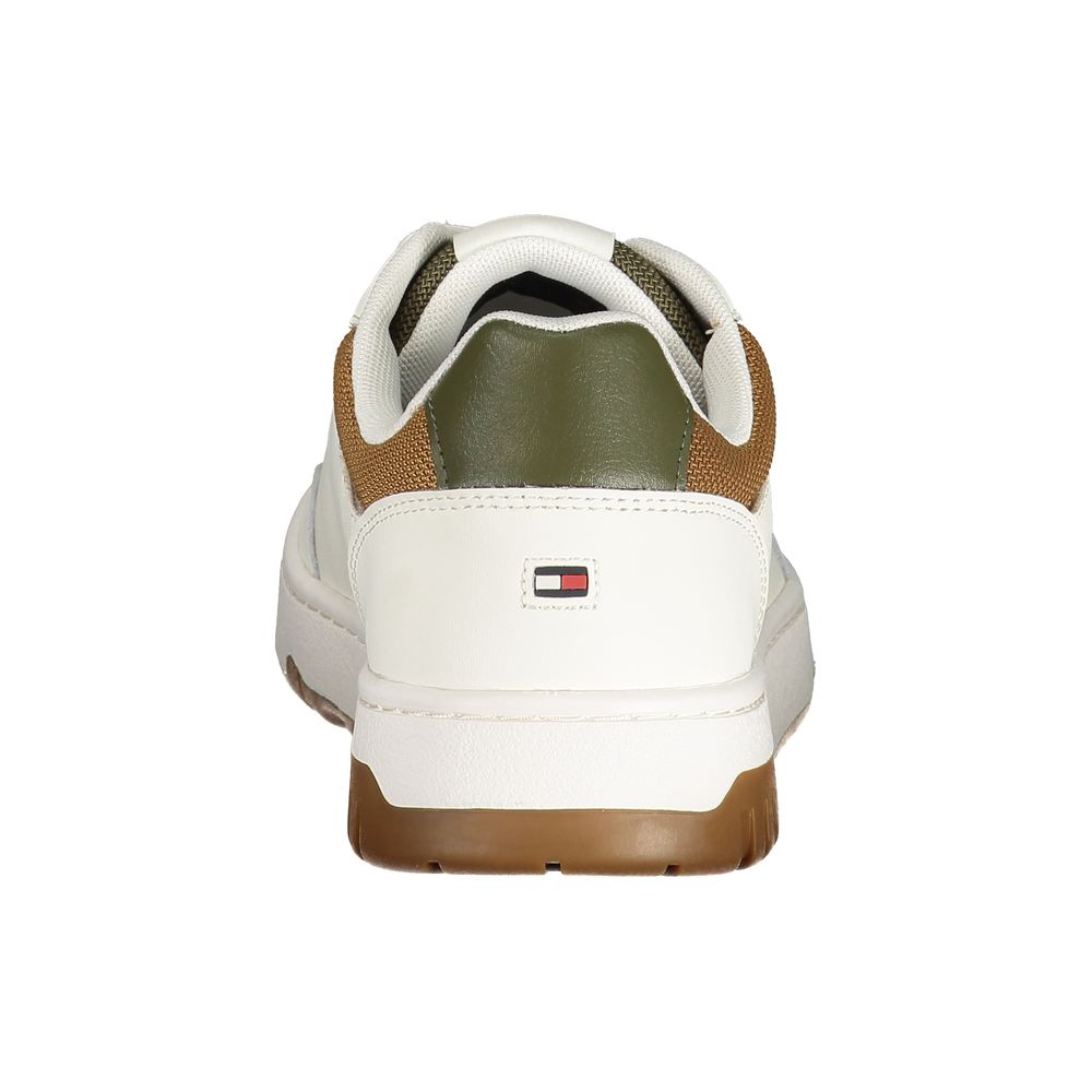 Tommy Hilfiger Bianco men's sneaker with white polyurethane upper and casual lace-up design.