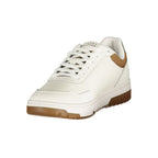 Tommy Hilfiger Bianco men's sneaker with white polyurethane material, casual athletic shoe with lace-up design and brand logo details.