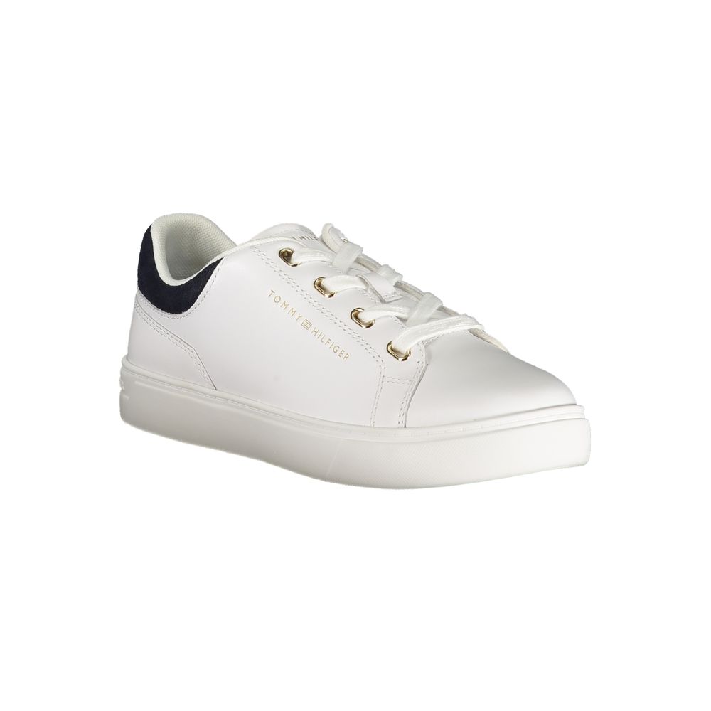 Tommy Hilfiger Bianco polyurethane women's sneaker with white design and casual sporty style.