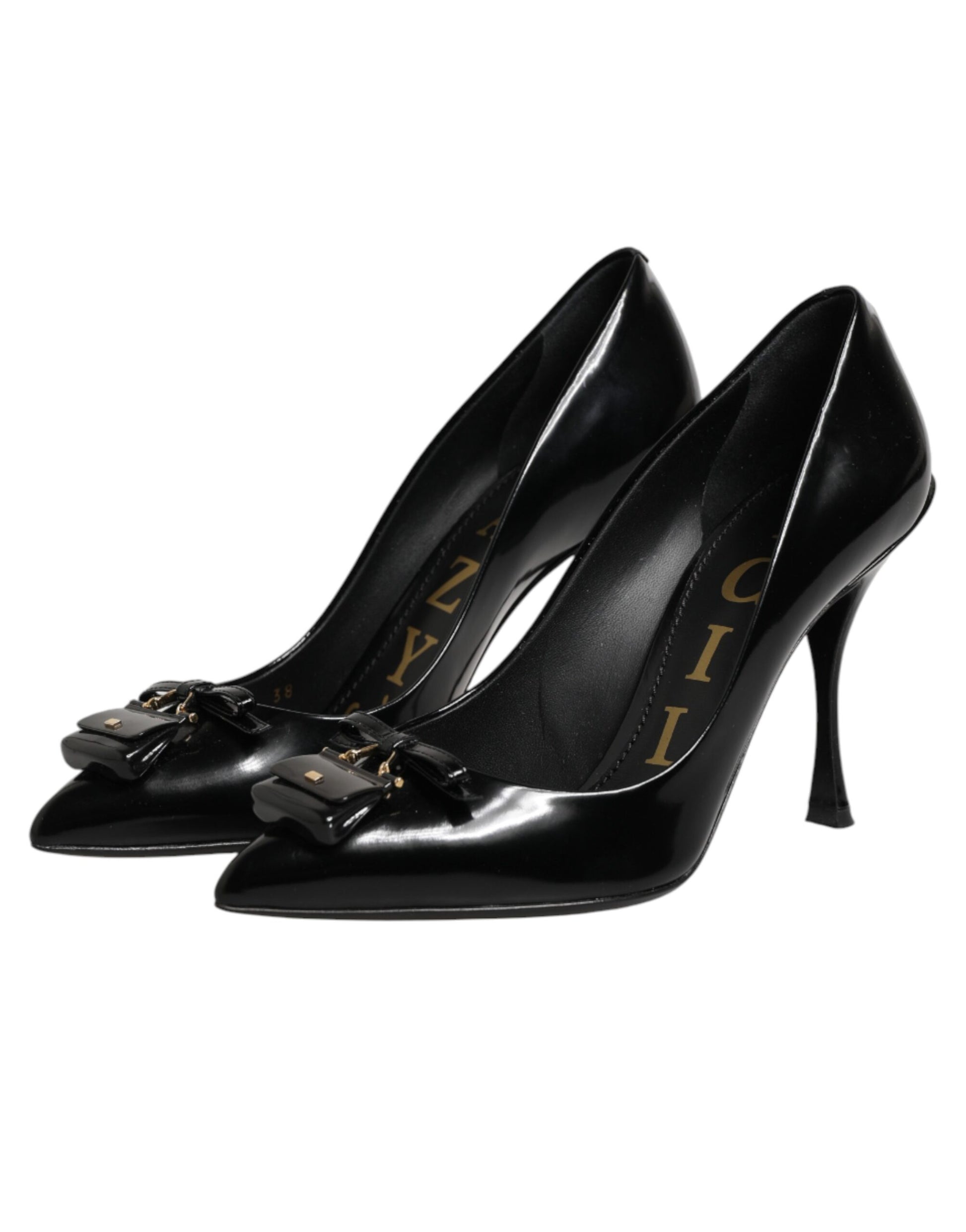 Dolce & Gabbana Black Bag Embellished Heels Pumps Shoes